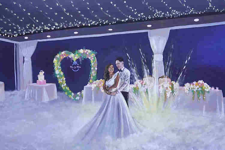 Happy couples first dance